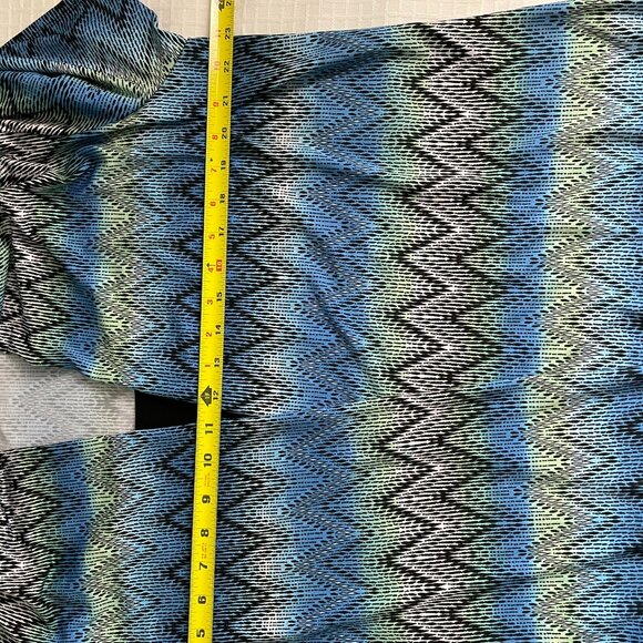 Per Seption Concept Tunic Top Women 1X Black White Red Chevron 3/4 Sleeve Blouse - Picture 13 of 16